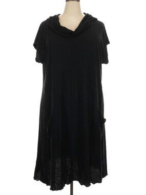 Fenini Black Cowl Neck Lagenlook Dress (Plus Size 2X)